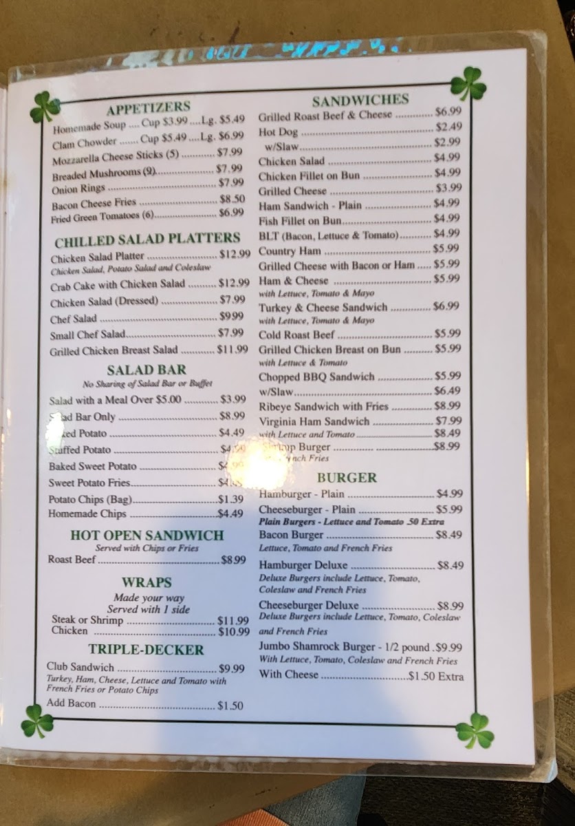 Shamrock Restaurant Menu - Image 2