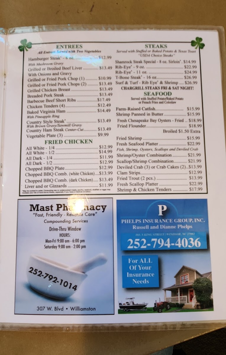 Shamrock Restaurant Menu - Image 3